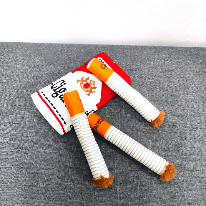 🐶Puppy Cigar Box Chew Toy - Set of 3 Squeaky Plush Cigars with Secret Treat Hideout