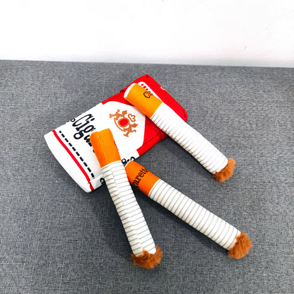 🐶Puppy Cigar Box Chew Toy - Set of 3 Squeaky Plush Cigars with Secret Treat Hideout