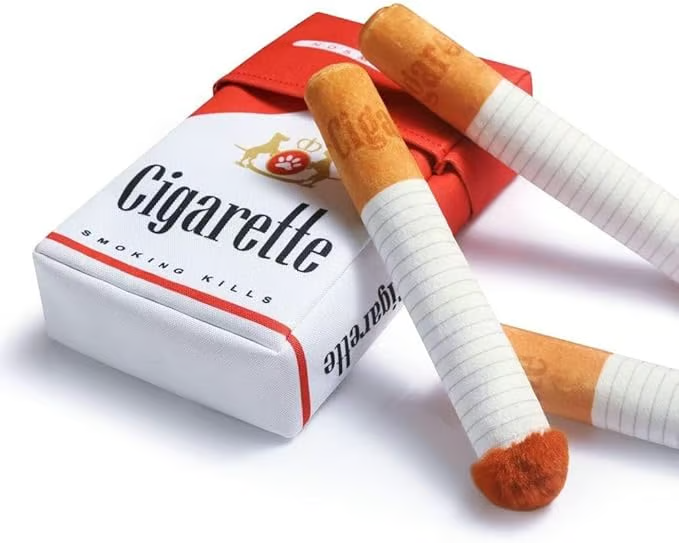 🐶Puppy Cigar Box Chew Toy - Set of 3 Squeaky Plush Cigars with Secret Treat Hideout