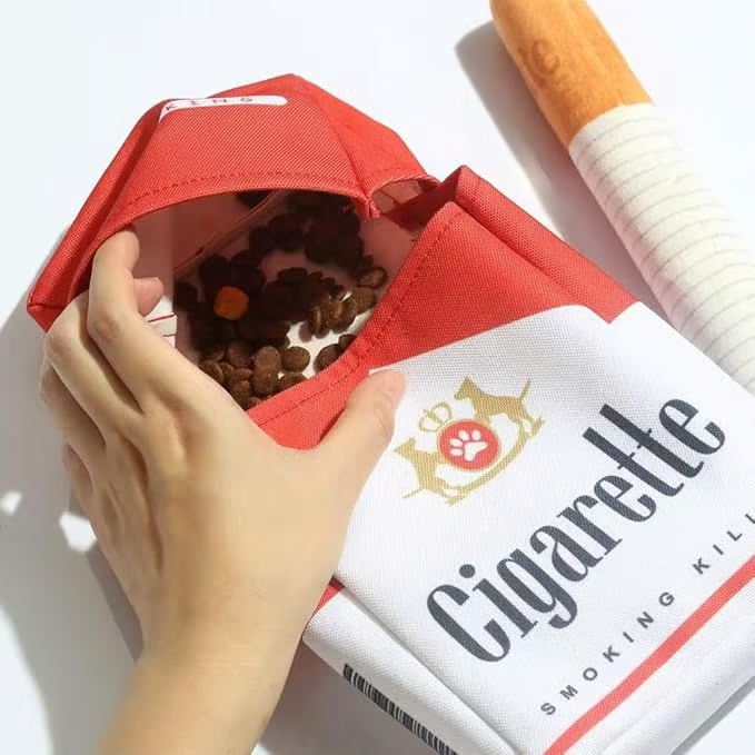 🐶Puppy Cigar Box Chew Toy - Set of 3 Squeaky Plush Cigars with Secret Treat Hideout