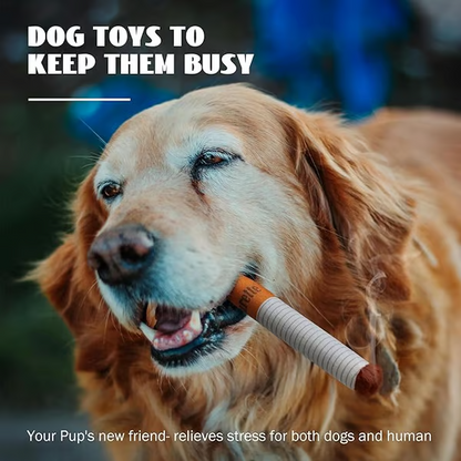 🐶Puppy Cigar Box Chew Toy - Set of 3 Squeaky Plush Cigars with Secret Treat Hideout