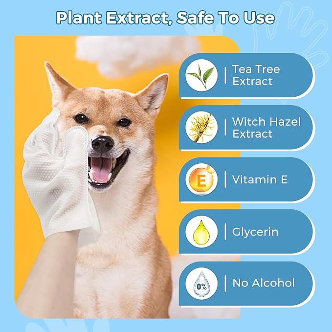 Lovighter™ Pet Grooming Glove Wipes - Extra Thick (6-Pack) 🔥Last Day 70% OFF!
