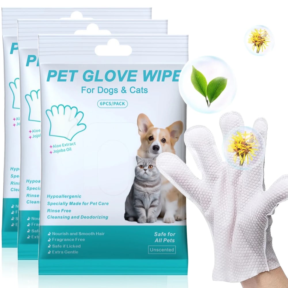Lovighter™ Pet Grooming Glove Wipes - Extra Thick (6-Pack) 🔥Last Day 70% OFF!